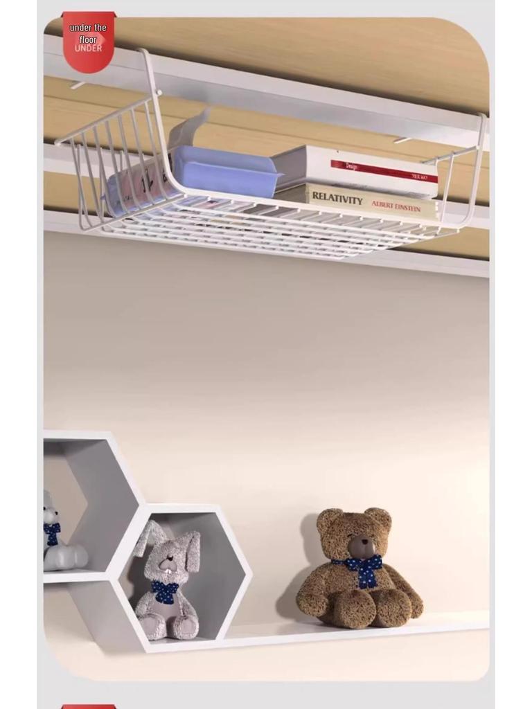 Dormitory Essentials Under-Shelf Storage Basket for University Desks and Wardrobes