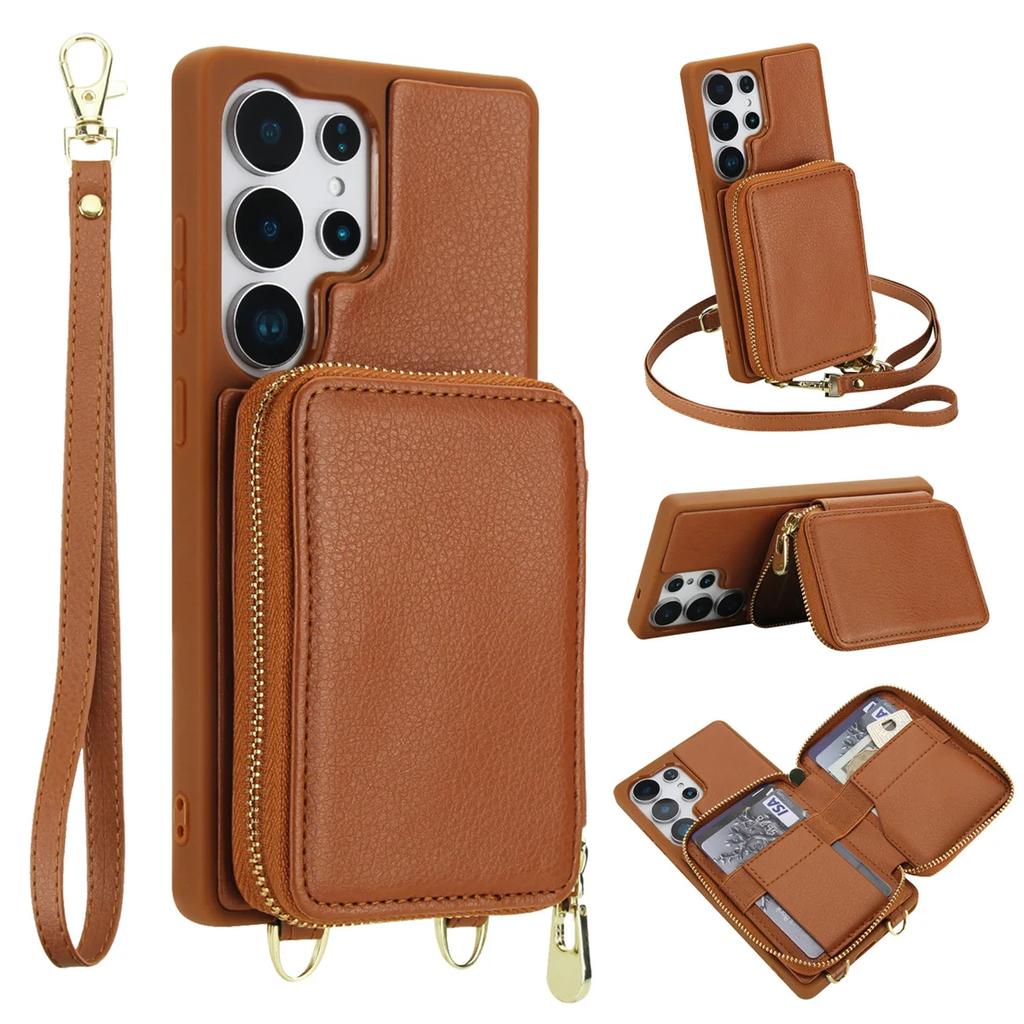 Crossbody Wallet RFID Cards Solt Phone Case for Samsung Galaxy S25 Edge S26 S24 Ultra S23 S22 S21 Plus A26 A17 A56 A36 A16 A55