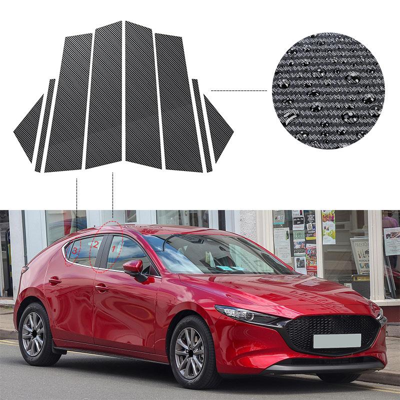8 шт., автомобильные стойки, наклейки на обшивку двери для Mazda Axela 2019 2020 2021 2022 2023, аксессуары для стайлинга из углеродного волокна