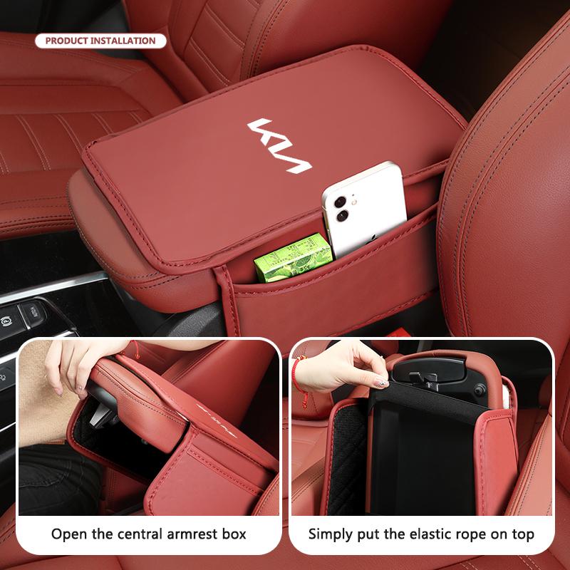 For KIA Car Armrest Box Elbow Support Seat Cushion Storage Bag Storage Accessories Cerato Soul Venga Forte Spectra Sedona Niro EB6