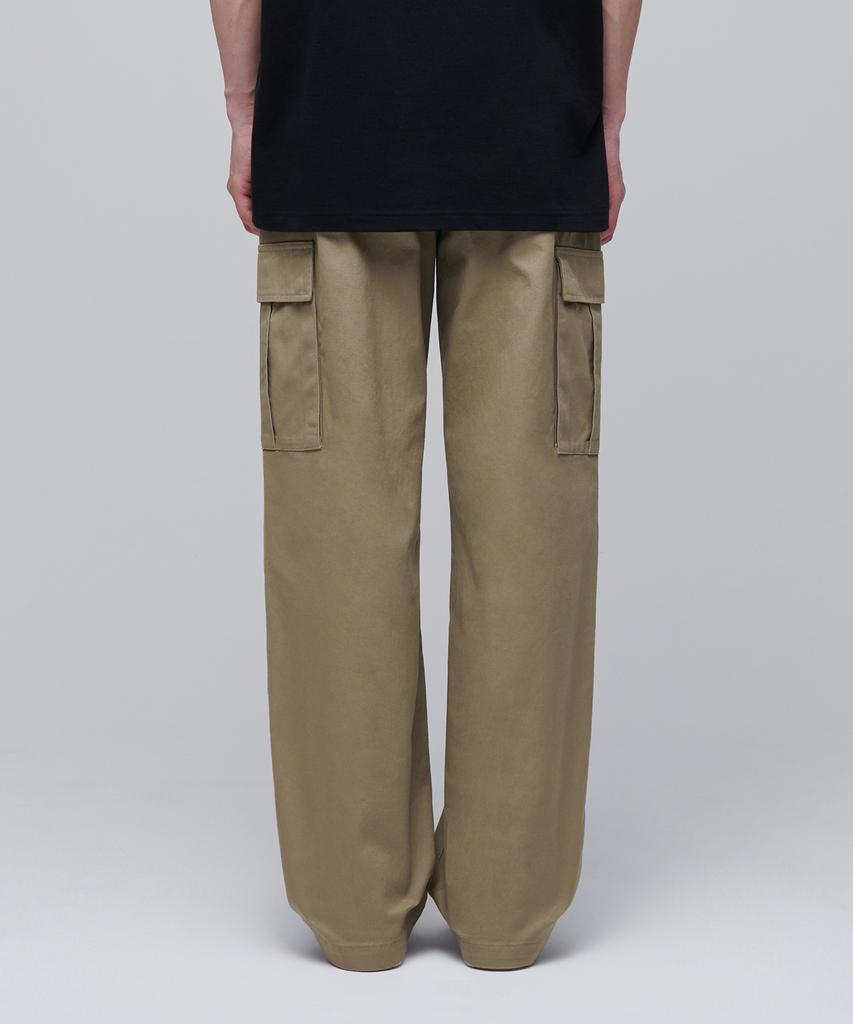 MUSINSA STANDARD One-Pleat Wide Cargo Pants [Beige]