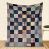 Vintage Plaid Patchwork Flannel Blanket, Retro Checkered Throw, Soft Cozy for Rustic Home Decor, Warm Sofa Couch Gift