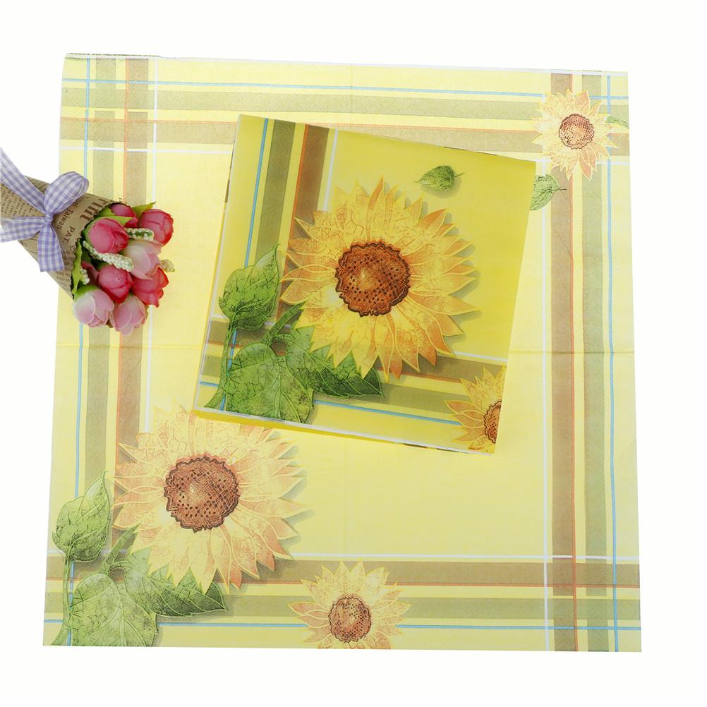 20pcs Wedding Napkins Disposable Printed Square Tissue flower Rose Napkins Cafe&Tea Paper Napkins Decoupage Party Decoration