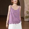 2025 Новый Летний Жилет Футболка Женская Базовая Кружевная Без рукавов Ажурная Стильная Майка Свободная