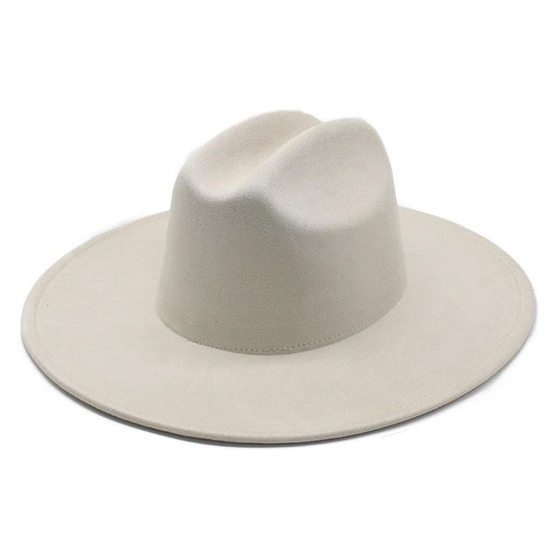Suede flat edge western cowboy hat hot-selling retro jazz top hat men and women autumn and winter big-brimmed felt hat