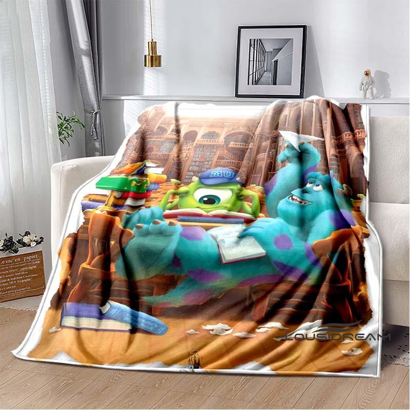 This Soft Flannel Blanket From The Cartoon "Monsters, Inc." Is Suitable for Beds, Sofas, and Home Bedroom Covers.