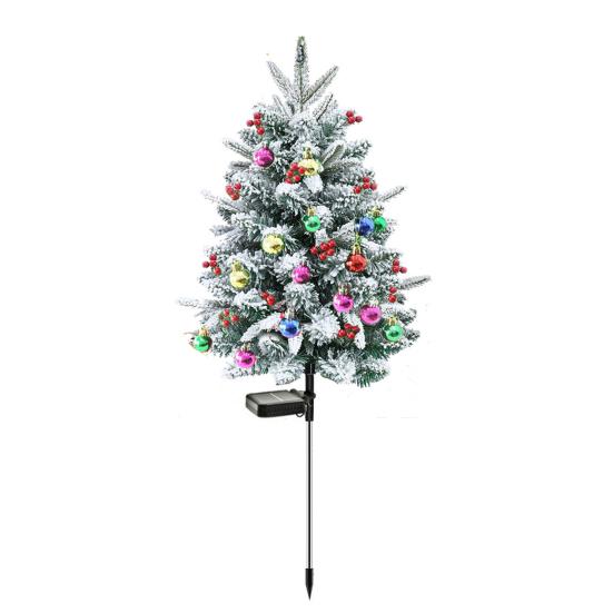 23-дюймовый светящийся искусственный рождественский наполнитель для урны, предварительно освещенная рождественская сосна с шишками, красными ягодами, треногой-колышком и светодиодной подсветкой, наполнитель для уличного крыльца