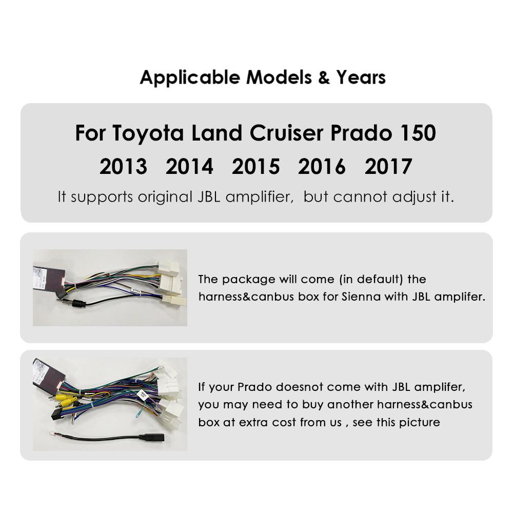 Hizpo 2 Din Carplay 4G-LTE 9 дюймов для Toyota Land Cruiser Prado 150 2013-2017 Автомобильный радиоприемник Мультимедийный видеоплеер Навигация GPS Интеллектуальный экран DSP