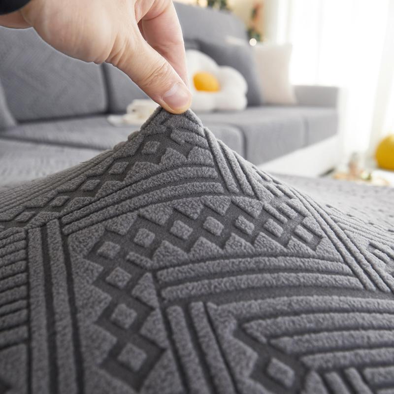 Плюшевый чехол на сиденье дивана для гостиной, бархатная подушка, эластичный угловой чехол для дивана, комплект 1/2/3/4 местных однотонных чехлов