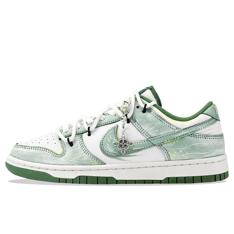 Nike Dunk Mint Star Trail Abrasion Resistant Low top Skateboard Shoes Unisex White Green HF5441-101(Team877-)