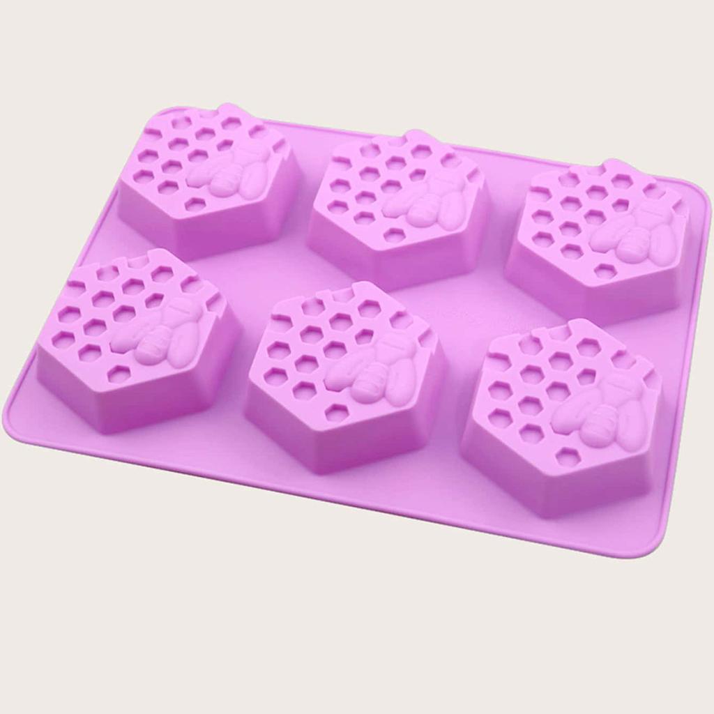 1 шт. Силиконовая форма для мыла в виде пчелиных сот, 6 ячеек, 3D-улей, силиконовая форма для торта, посуда для выпечки