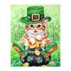 5D Diy Алмазная картина TGreen Hat Котенок Алмазная вышивка Крестом Домашний декор Подарки ручной работы