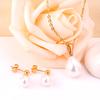 LUXUKISSKIDS Trendy Fake White Pearl Stainless Steel Chain Necklaces Earrings Sets For Women Indian Jewellry Set parures bijoux