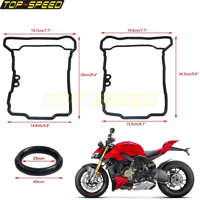 Motorcycle Front Rear Cylinder Head Cover Gasket Rubber Gasket For Ducati Multistrada V4S Cylinder Head Ring Engine Sealing Ring