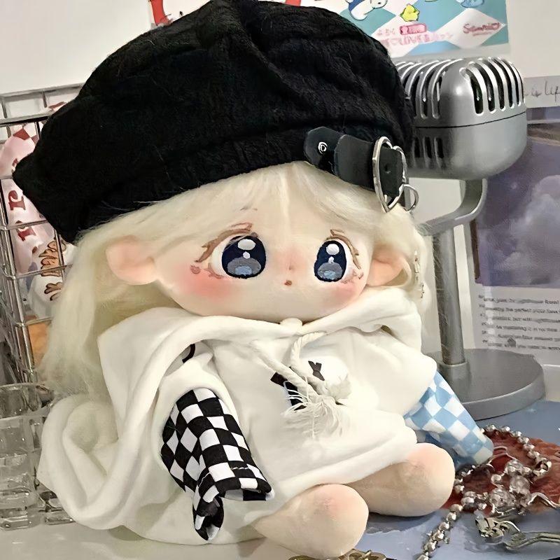 20cm Change Clothes Plush Toy Cute Sweet Girl Birthday Kawaii Sweet Girl White Fried Hair Plush Stuffed Doll Body Gift Dolls