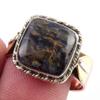 Natural Pietersite Gemstone Handmade 925 Sterling Silver Two Tone Ring S.10 P8i91