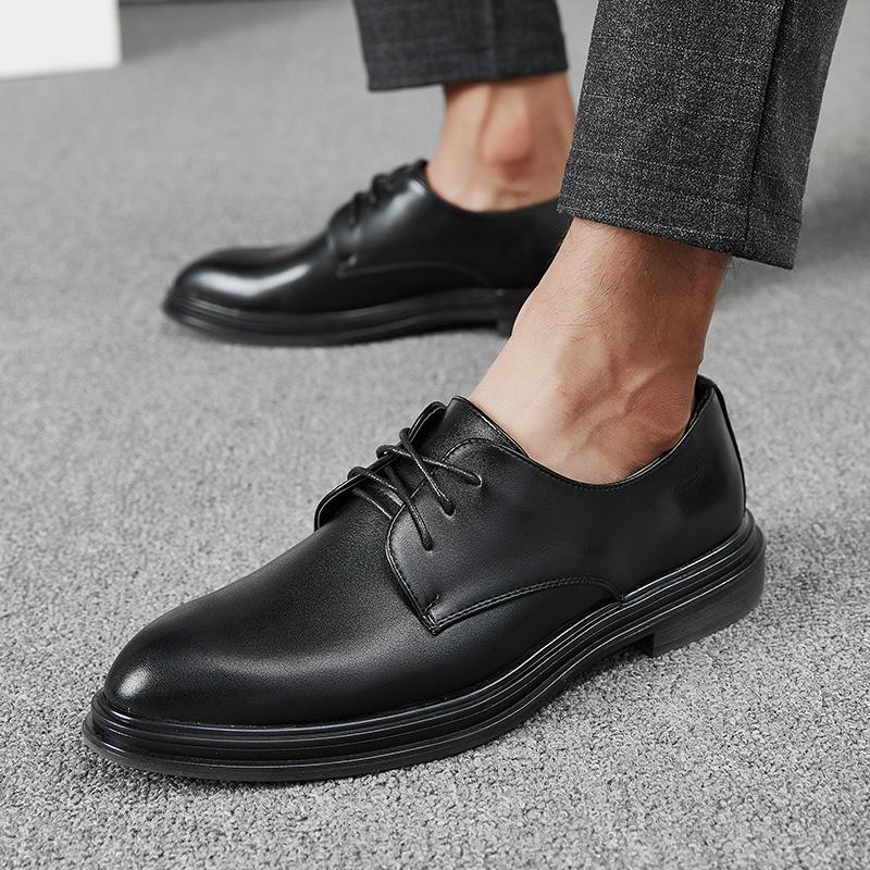 Black New Men's Leather Shoes Fashionable Classic Minimalist Style Daily Office Outdoor Business Party Youth Adult Shoes