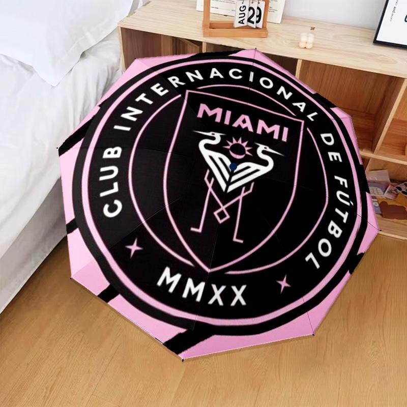 1PC Club Internacional de Fútbol Miami Umbrella Folding umbrella, automatic umbrella 8-Frame for Travel, camping Fan gifts Christmas Gifts