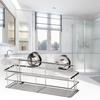 Stainless Steel Storage Bracket Suction Cup Deep Bath Wall Shelf Shampoo Shower Gel Bathroom Holder