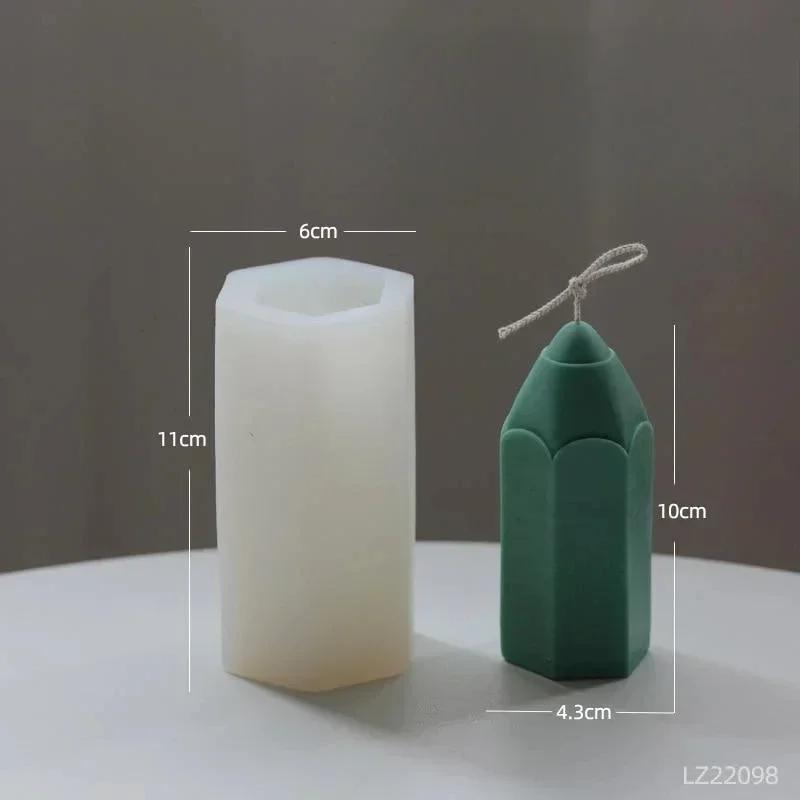 Xiaomi 3D карандаш в форме силиконовой свечи DIY цилиндрическая ароматерапевтическая свеча мыло гипсовая смола ручная форма для изготовления свечей