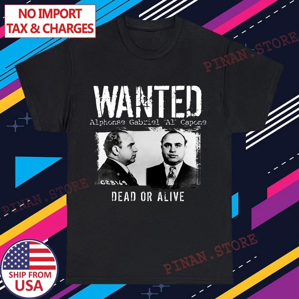Al Capone Wanted Mafia Gangster Men's Black Navy Size S-5XL