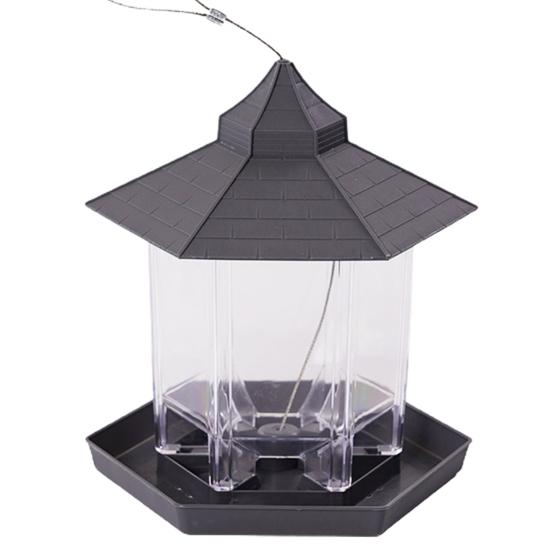 1 Set Bird Feeder Easy To Install Large Capacity Convenient Transparent House Shape Bird Hanging Food Container Home Supplies