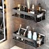 Punch-Free Bathroom Storage Racks Home Wall Mounted Sundries Metal Organization Shelf Alumimum Kitchen Spices Storage Holders