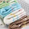 Plush Coral Velvet Socks Female Hosiery Sleeping Socks Casual Flower Pattern Socks  Women