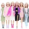 3 Pcs/Set Fashin Doll Clothes for 30cm Doll Coat Dress Shirt Trousers Shoes Boot Doll Accessories Kids Toy