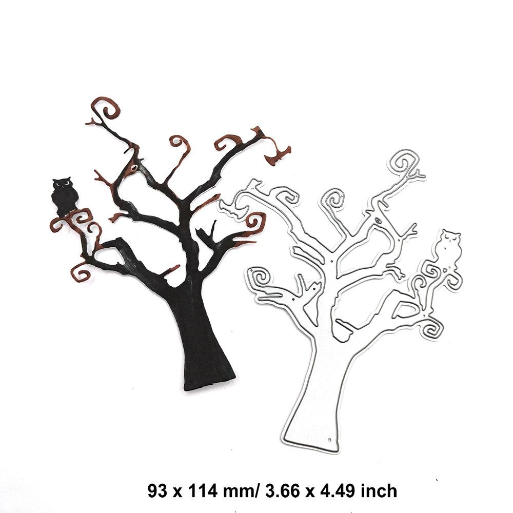 Счастливый Хэллоуин, вырубные штампы, металлический трафарет, сделай сам, скрапбукинг, альбом, бумажная карта, тиснение, ремесленный декор, художественная высечка, тыква, призрачное дерево