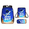 Astro Bot Backpack For Kids With Breathable Oxford Fabric And Cartoon Print For School Use