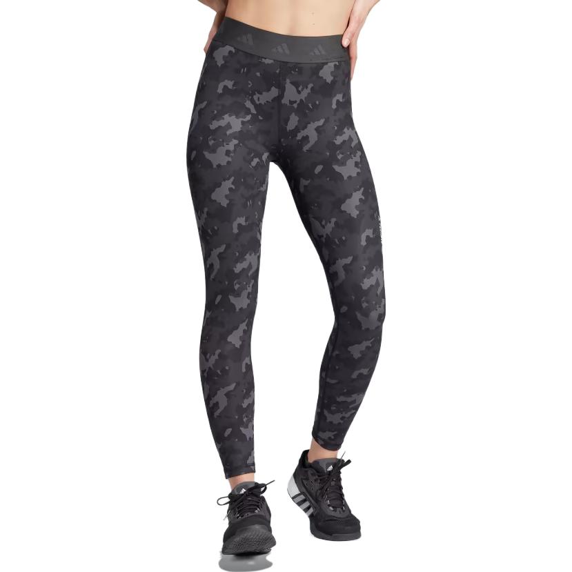 Women's Leggings Adidas Women's Techfit Camo 7/8 Leggings Grey Six/Carbon