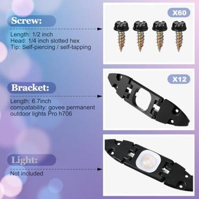 6/12 шт. Клипсы для гирлянд, клипсы для наружного освещения с винтами, совместимые с для H706 Pro, постоянное наружное освещение