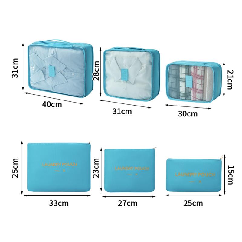 2026 Новый 6-предметный Портативный Большой Размерный Дорожный Органайзер Органайзер для Чемодана Одежда Обувь Сумка для Косметики Органайзер для Багажа Сумка для Хранения