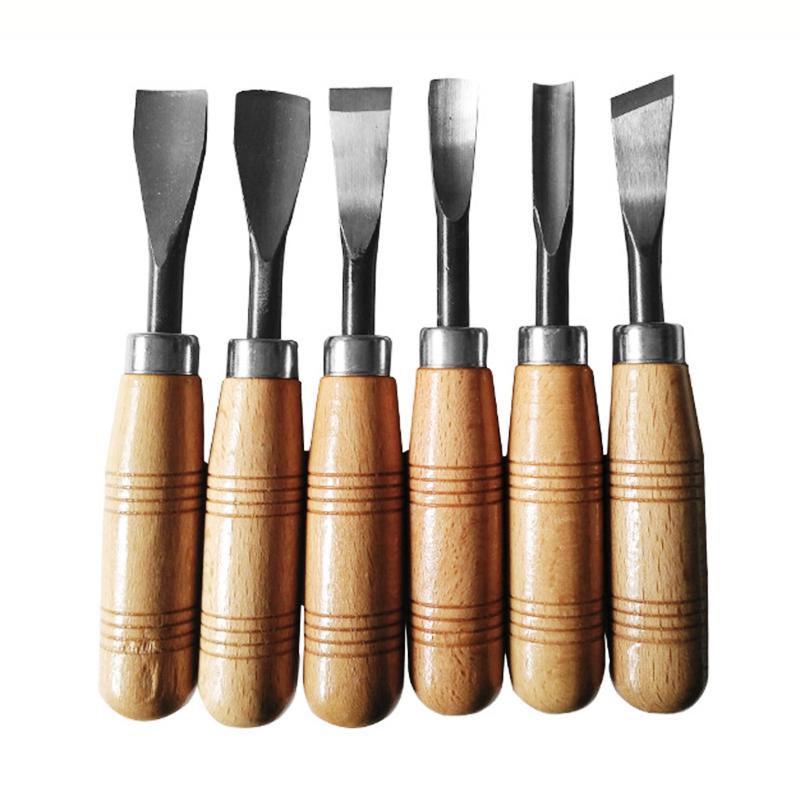 6pcs Woodworking Carving Hand Chisels Tools Professional Wood Lathe Gouges Set