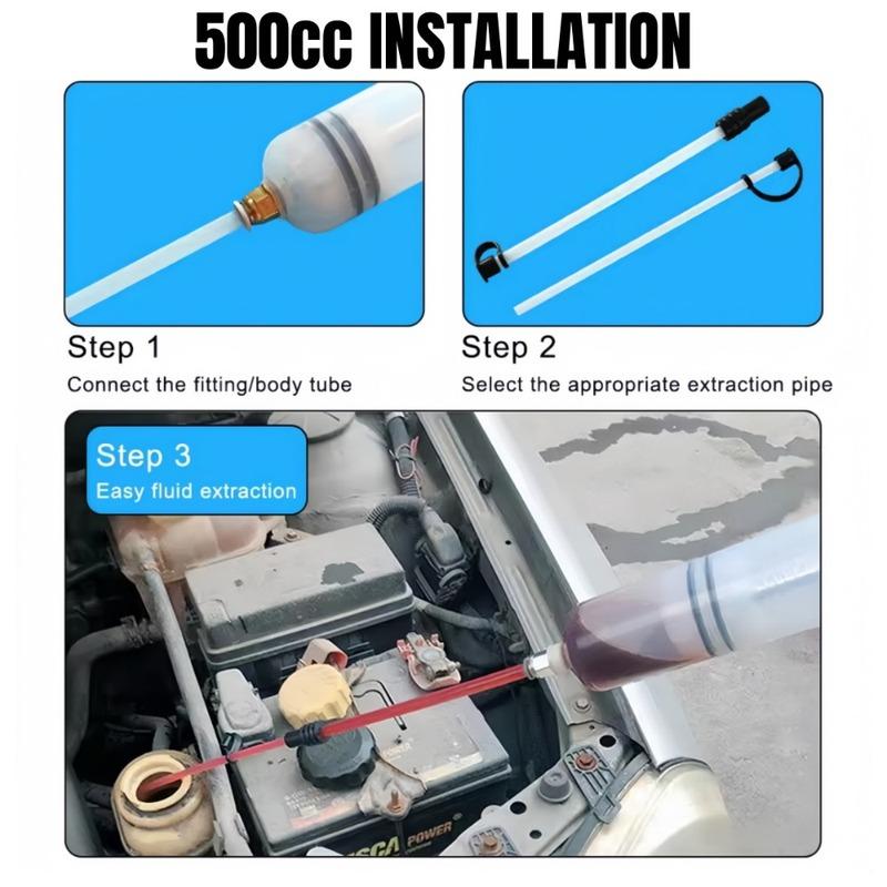 500ML Car Oil Fluid Extractor Auto Special Fuel Transfer Filling Syringe Injecting Pump Suction Vacuum Brake Liquid Extractor