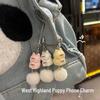 Cartoon Sweet West Highland Pompon Phone Charm & Girlish Keychain - Newcomers Save 5 Yuan On 3 Items!