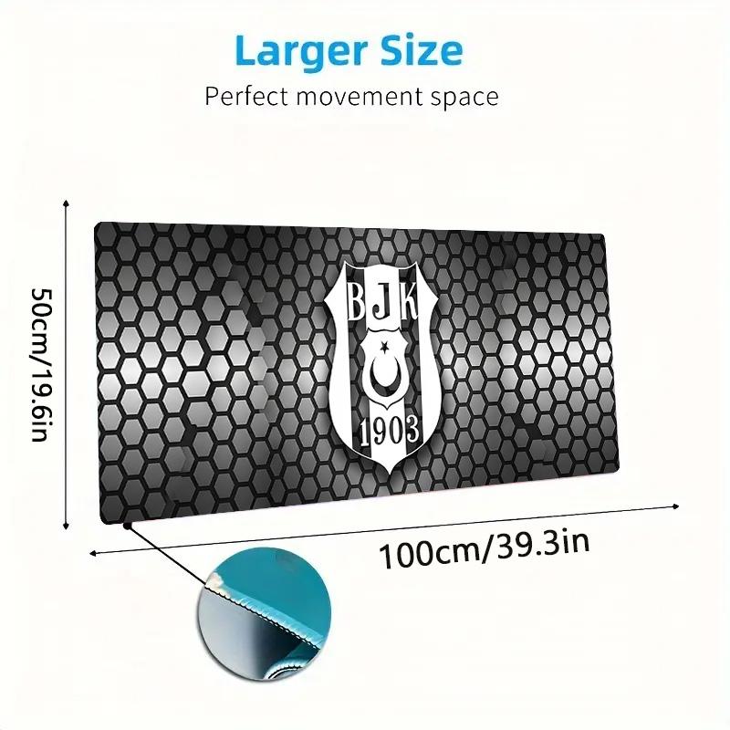 Beşiktaş J.K Large Size Mouse Pad Large Gaming Table Cushion Non-slip Laptop Tablet Big Mousepad XXL Mat Mini PC Playmat With Lock edge
