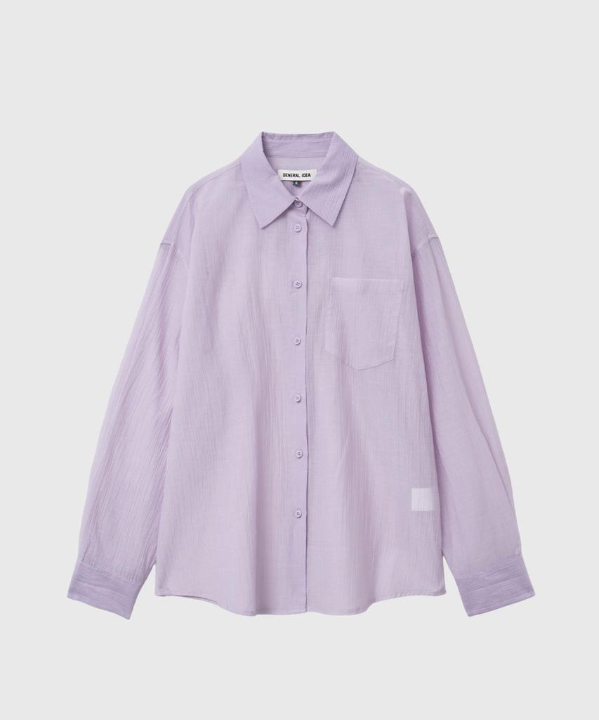 GENERALIDEA Summer Wrinkle Sheer Shirt [Lavender] / Wbe2L03531
