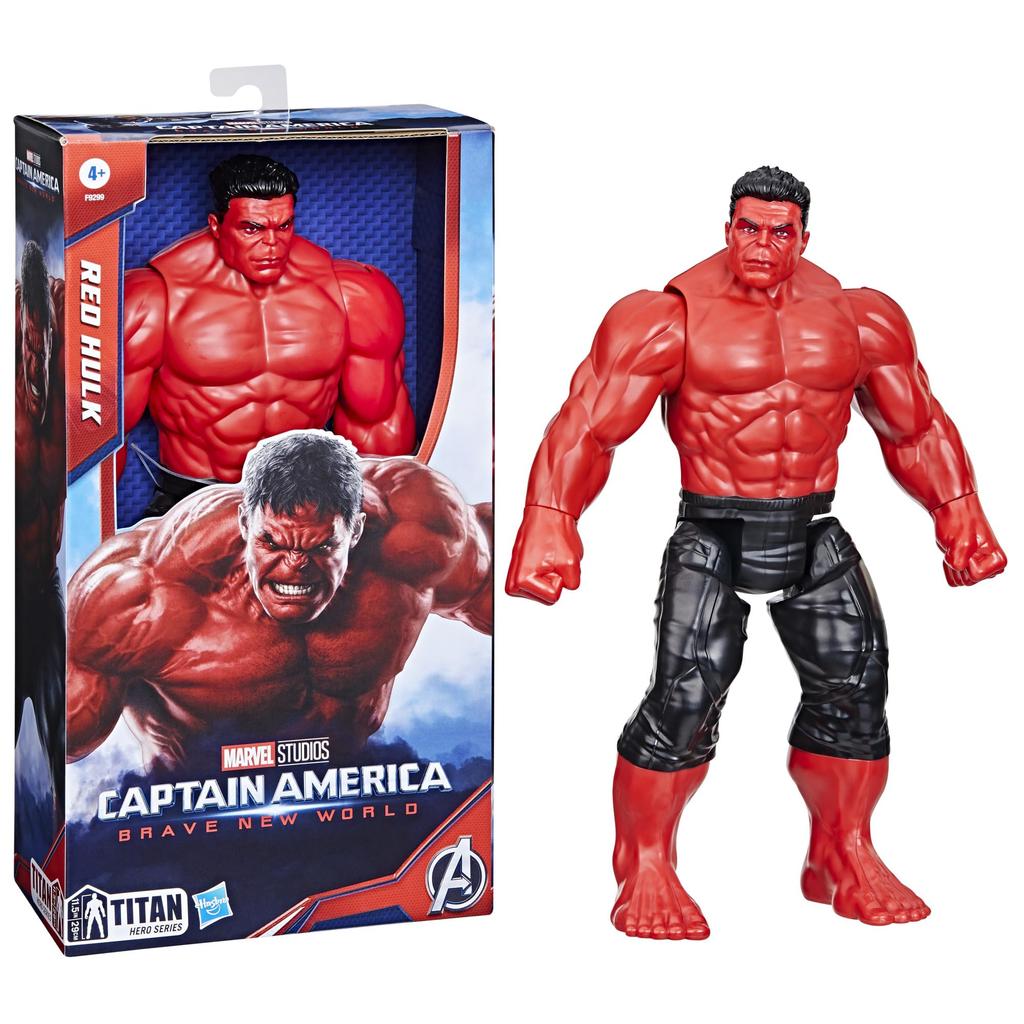 Hasbro Marvel Studios Капитан Храбрый Новый Титан Герой Красный Халк Экшн Супергерой Возраст 4 и Подлинная Америка Мир, Серия, 12-дюймовый (30см) Фигурка, Игрушка,