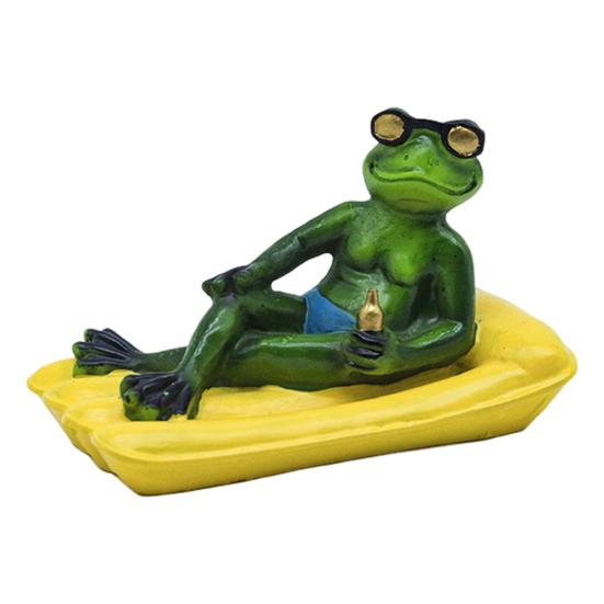 Floating Frog Decoration Pond Frog Decoration Resin Lying Frog Figure for Outdoor Garden Pond Swimming Pool Decor