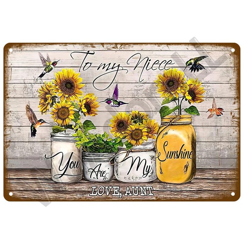 Vintage Metal Tin Sign Retro Cafe Garden Wall Art Home Decor Plaque for Room Farmhouse Painting Gift Perfect for Wall Mural D