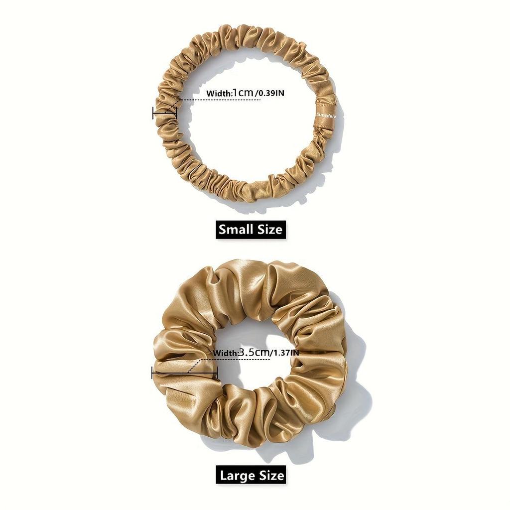 2 шт. 100% натуральный шелк однотонные резинки для волос высокого качества резинки для волос 22Momme женские большие повязки для волос аксессуары для волос маленькие+большие