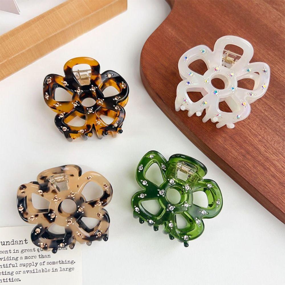 Hairpin Hollow Flower Hair Claws Headwear Hair Grab Cute Acetate Hair Clip Streetwear