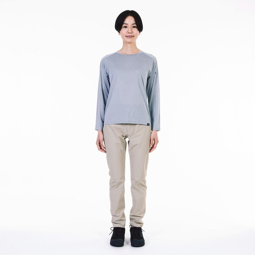 Climbing Inner Heather Mesh Crew с длинным рукавом HEATHER MESH CREW LS W Silver [Millet] для женщин (НОВЫЙ ЛОГОТИП)