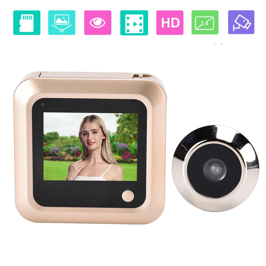 2.4-дюймовый видеоглазок дверной звонок проводной 145 градусов широкоугольный HD антикражный золотой для домашнего хозяйства