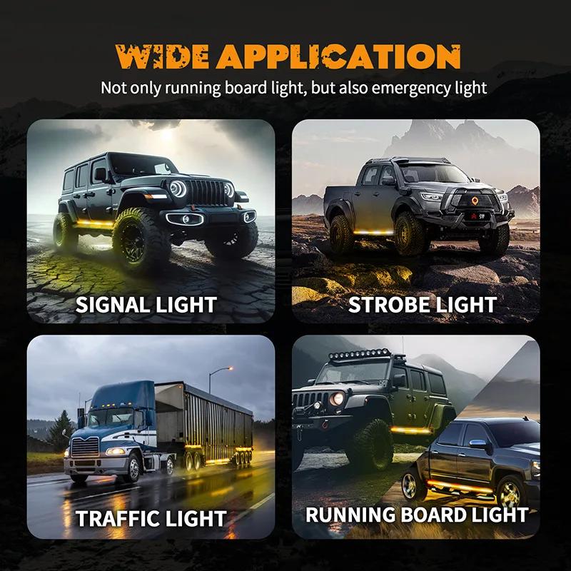 Украсьте свой пикап светодиодной лентой с декоративными мигающими огнями аварийной сигнализации 12-24 В