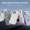 Роскошный магнитный двухслойный защитный чехол для телефона iPhone 16 15 11 12 13 14 Pro Max для Magsafe с металлическим кольцом-держателем