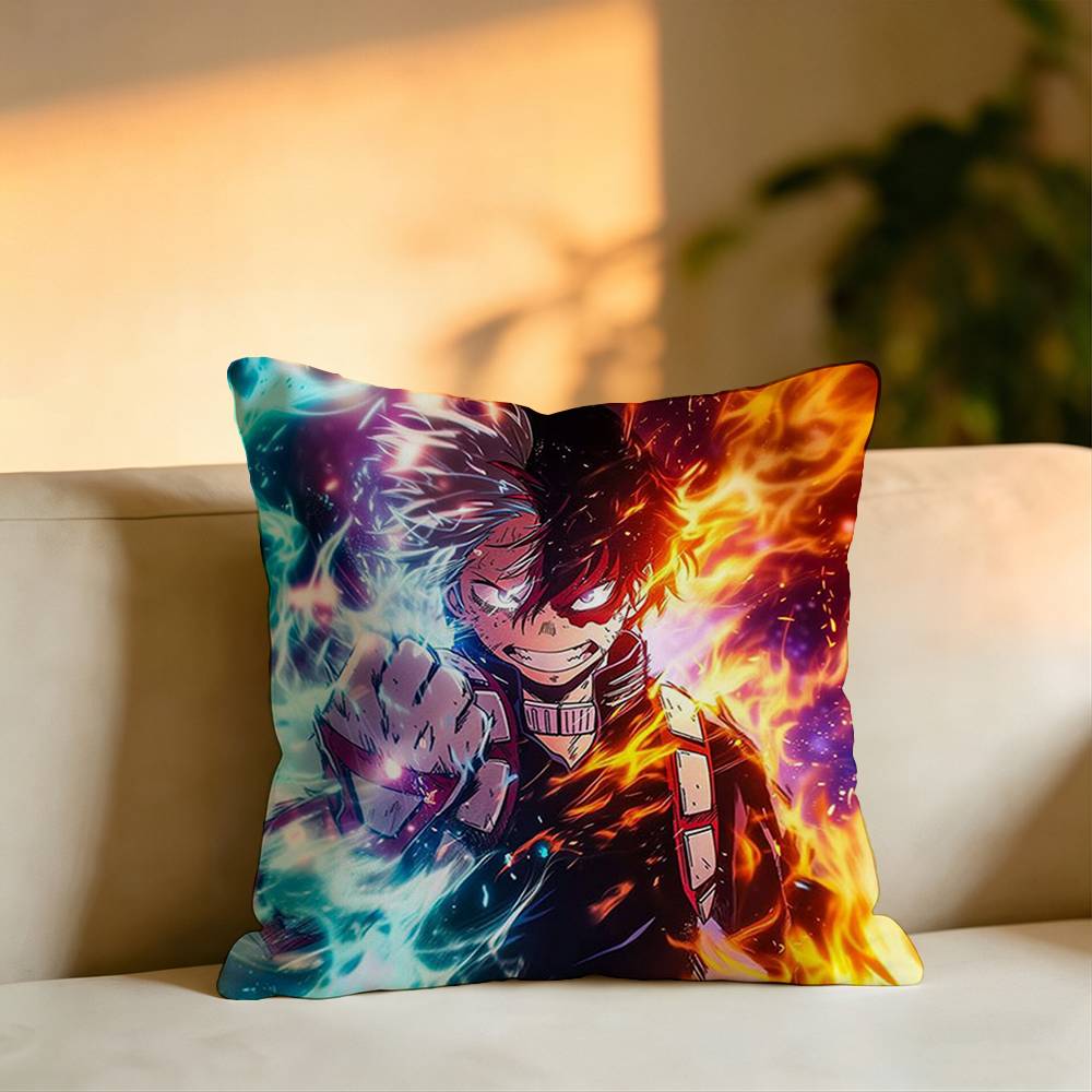 Anime Character SShoto Todoroki Pillow Case Square DoubleSided Sofa Cushion Cover Bedroom Bedside Pillow