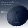 Зонт с длинной ручкой для использования как в солнечную, так и в дождливую погоду, черный клей, большой размер, устойчивый к шторму, 16 косточек, автоматический водонепроницаемый